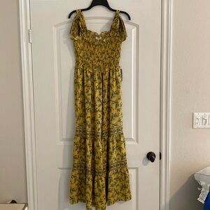 Max Studios, XL, yellow/blue, ankle length sundress. $40